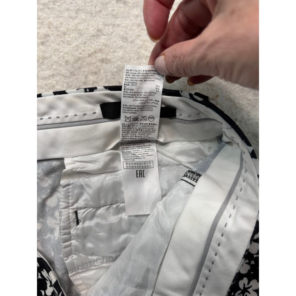 Banana Republic Sloan Floral Pants Black White Ankle Trousers SZ 12 #1052 - Picture 10 of 10